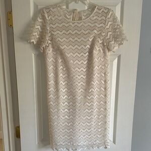 Loft - Elegant Off White Lace Dress
